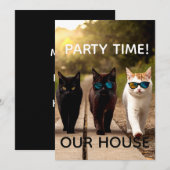 UITNODIGINGEN VOOR COOL KATTENPARTY (Voorkant / Achterkant)
