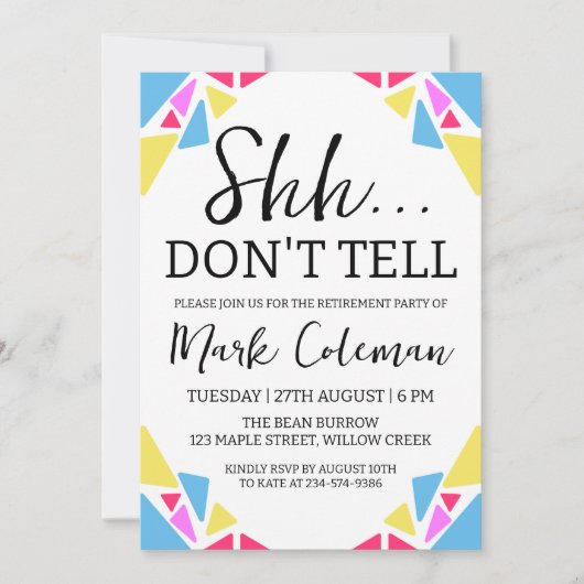 Uitnodigingen voor Corporate Surprise Retirement P (Voorkant)