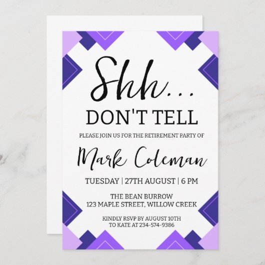 Uitnodigingen voor Corporate Surprise Retirement P (Voorkant / Achterkant)