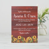 Uitnodigingen voor Country Sunflower en Bourgondis (Staand voorkant)