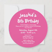 Uitnodigingen voor cute round meisjes tennis Birth (Achterkant)