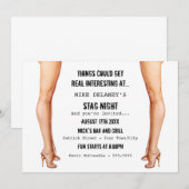 Uitnodigingen voor dames benen vrijgezellenfeest (Voorkant / Achterkant)