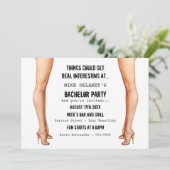 Uitnodigingen voor dames benen vrijgezellenfeest (Staand voorkant)