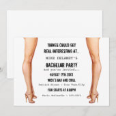 Uitnodigingen voor dames benen vrijgezellenfeest (Voorkant / Achterkant)