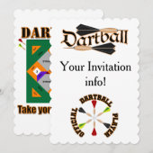Uitnodigingen voor Dartball (Voorkant / Achterkant)