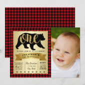 Uitnodigingen voor de 1e verjaardag van Bear Houth (Voorkant / Achterkant)