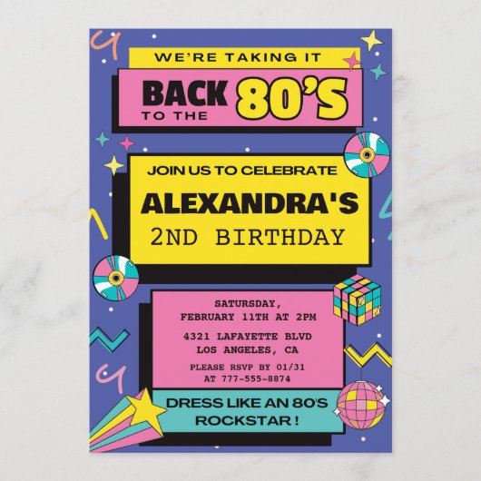 Uitnodigingen voor de 2e verjaardag Throwback Part (Voorkant)