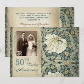 Uitnodigingen voor de 50ste verjaardag van het huw (Voorkant / Achterkant)