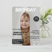 Uitnodigingen voor de 5e verjaardag voor haar Maga (Staand voorkant)