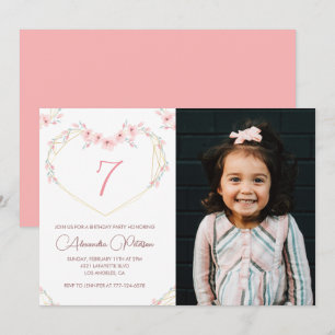 Uitnodigingen voor de 7e verjaardag Boho Floral Fo