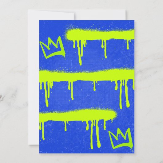 Uitnodigingen voor de 7e verjaardag Jongen Graffit (Achterkant)