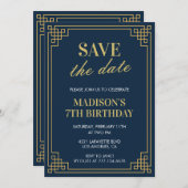 Uitnodigingen voor de 7e verjaardag Meisje Save th (Voorkant / Achterkant)