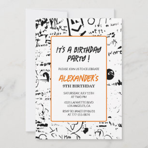 Uitnodigingen voor de 9e verjaardag Boy Graffiti P