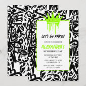 Uitnodigingen voor de 9e verjaardag Boy Party Graf (Voorkant / Achterkant)