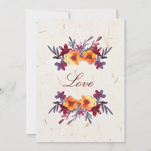 Uitnodigingen voor de Autumn Essence bruiloft (Achterkant)