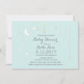 Uitnodigingen voor de baby-douche van de mint-grij (Voorkant)