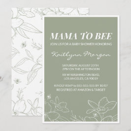 Uitnodigingen voor de babydouche van bijen Elegant