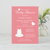 Uitnodigingen voor de babydouche van Coral balleri (Staand voorkant)