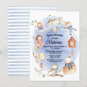 Uitnodigingen voor de babydouche van Nursery Rhyme