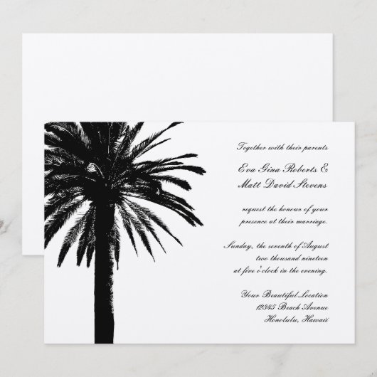 Uitnodigingen voor de bestemming van het huwelijk  (Voorkant / Achterkant)