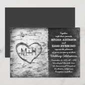 Uitnodigingen voor de Birch Tree bruiloft (Voorkant / Achterkant)