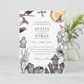  uitnodigingen voor de bruiloft halloween (Staand voorkant)