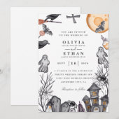  uitnodigingen voor de bruiloft halloween (Voorkant / Achterkant)