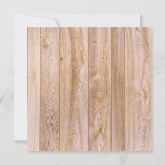 Uitnodigingen voor de bruiloft met roestbruin hout (Achterkant)