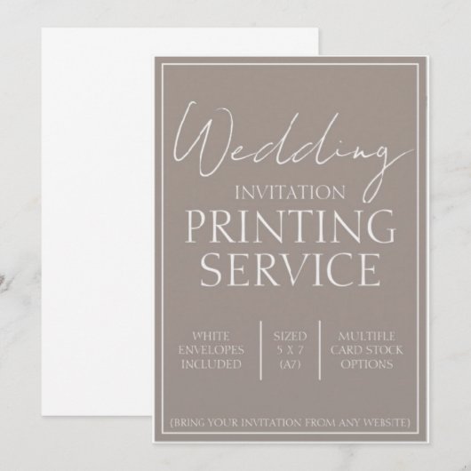 Uitnodigingen voor de bruiloft op maat bedrukt (Voorkant / Achterkant)