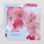 Uitnodigingen voor de bruiloft van Cherry Blossom/ (Voorkant / Achterkant)