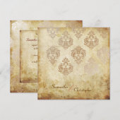 uitnodigingen voor de bruiloft van Damask en faux (Voorkant / Achterkant)