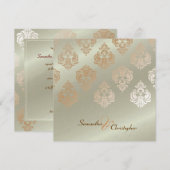  uitnodigingen voor de bruiloft van Damask en faux (Voorkant / Achterkant)