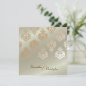  uitnodigingen voor de bruiloft van Damask en faux (Staand voorkant)