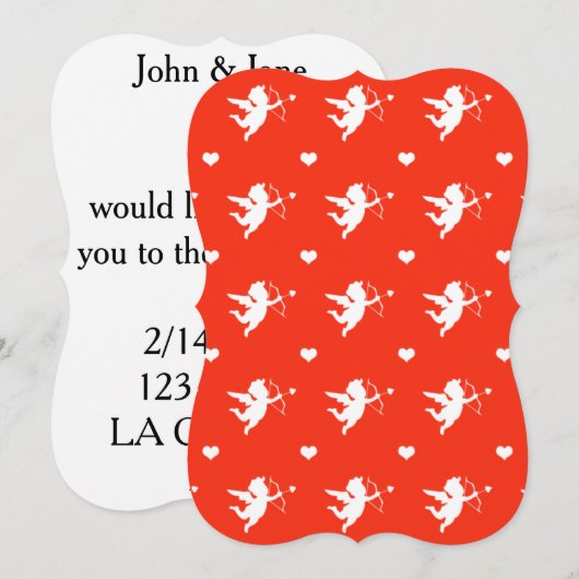 Uitnodigingen voor de bruiloft van de rode Valenti (Voorkant / Achterkant)