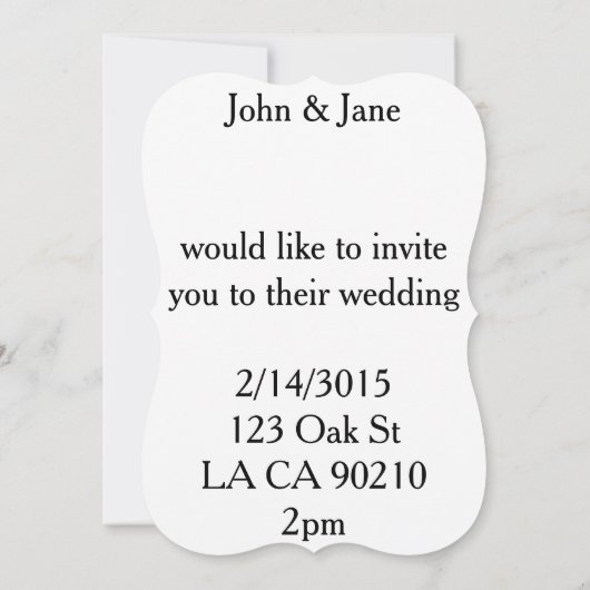 Uitnodigingen voor de bruiloft van de rode Valenti (Achterkant)