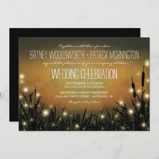 Uitnodigingen voor de bruiloft van Enchanted Fores (Voorkant / Achterkant)