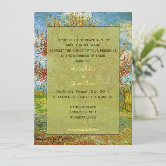  uitnodigingen voor de bruiloft van floral (Staand voorkant)