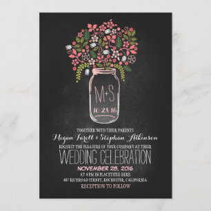 uitnodigingen voor de bruiloft van floral mason ja