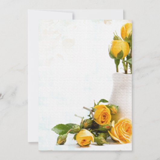 Uitnodigingen voor de bruiloft van gele rozen (Achterkant)