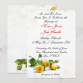 Uitnodigingen voor de bruiloft van gele rozen (Voorkant / Achterkant)