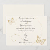 Uitnodigingen voor de bruiloft van het thema Gold  (Voorkant / Achterkant)