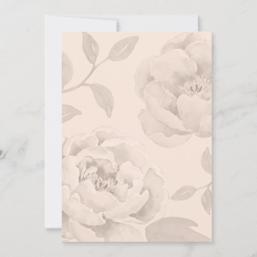 Uitnodigingen voor de bruiloft van Pink Peony Flor (Achterkant)