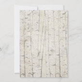 Uitnodigingen voor de bruiloft van Rustic Birch (Achterkant)