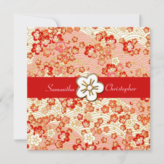 Uitnodigingen voor de bruiloft van Sakura Chirimen (Voorkant)