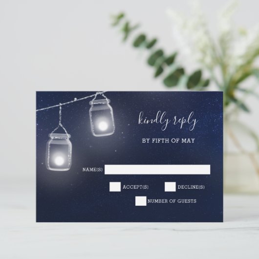 Uitnodigingen voor de bruiloft van Starry sky maso (Staand voorkant)