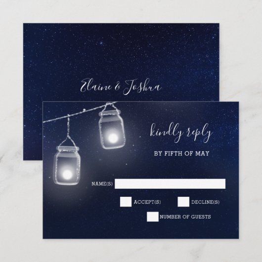 Uitnodigingen voor de bruiloft van Starry sky maso (Voorkant / Achterkant)