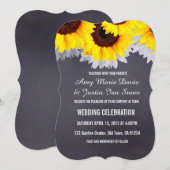 Uitnodigingen voor de bruiloft van zonnebloemkool2 (Voorkant / Achterkant)
