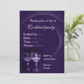 uitnodigingen voor de cocktail van wijn (Staand voorkant)