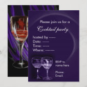 uitnodigingen voor de cocktail van wijn (Voorkant / Achterkant)