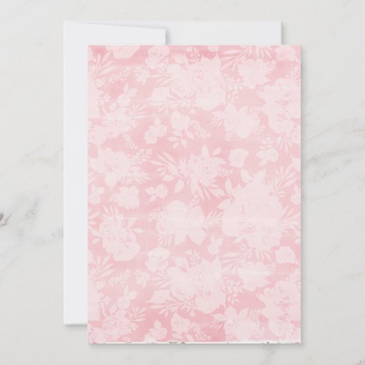 Uitnodigingen voor de doop | Roze pioenen (Achterkant)